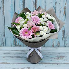 Букет цветов из:  Герберы, Альстромерии и Хризантемы в Кузоватово