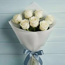Букет 7 Белых роз Эдлесс Лав в Кузоватово