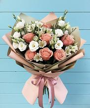 Букет цветов из:  Розы, Альстромерии и Лизиантусы #REPLACE_PRED# Кузоватово