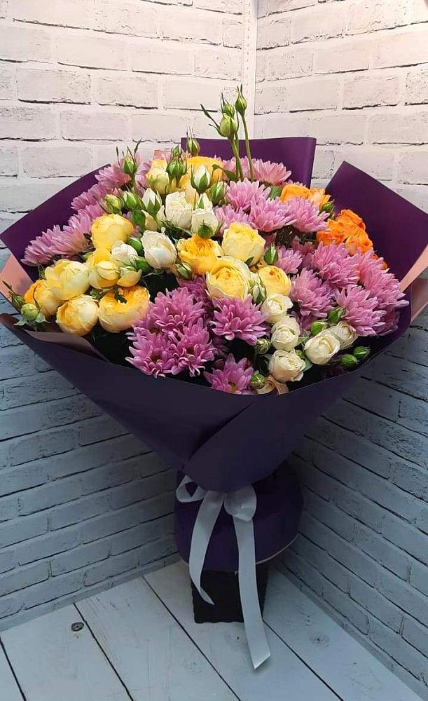 Букет цветов из: Хризантемы и Розы в Кузоватово