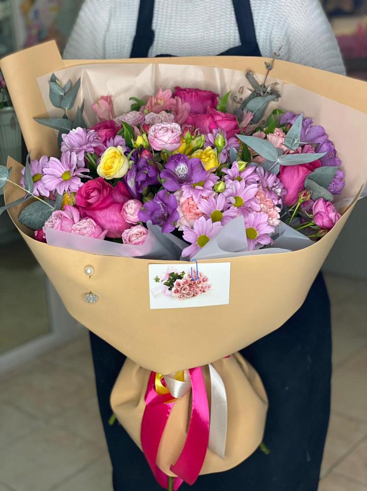 Букет цветов из: Хризантемы, Гвоздики и Альстромерии в Кузоватово