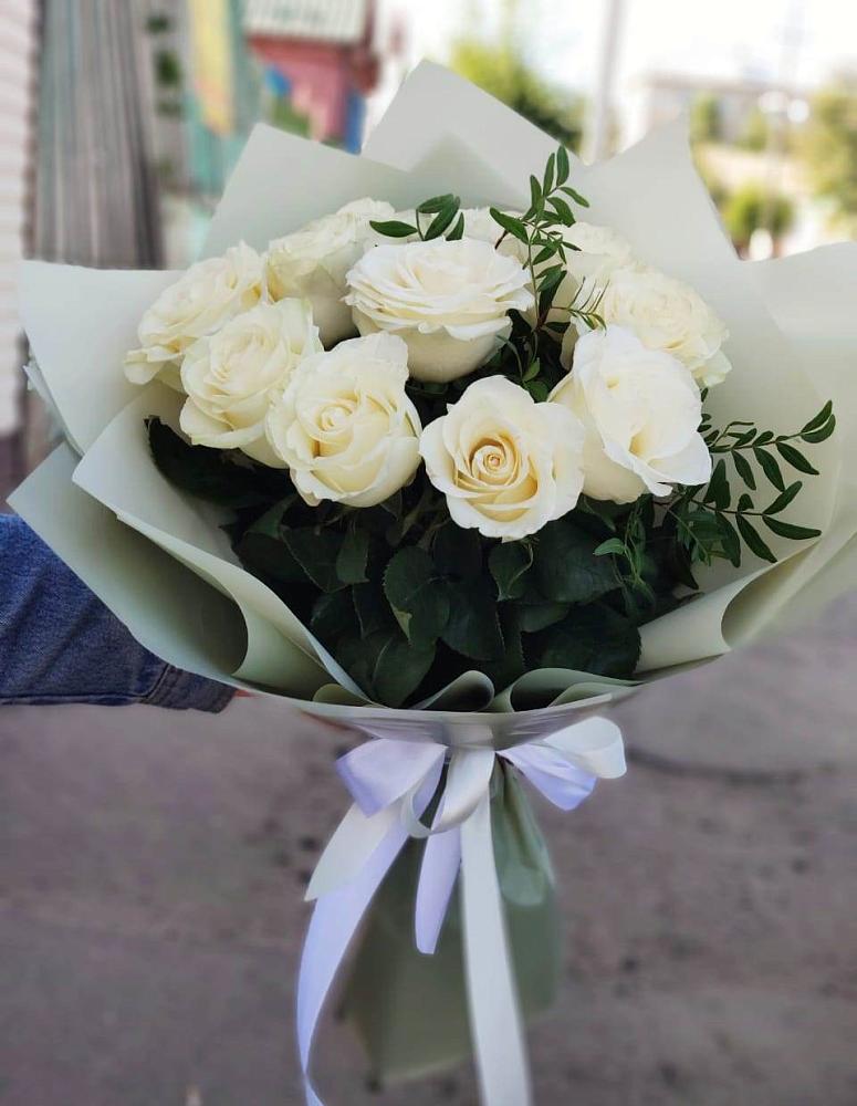 Букет Белые розы Проуд в Кузоватово