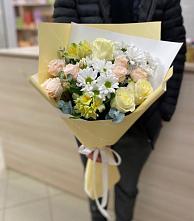Букет цветов из:  Альстромерии, Розы и Хризантемы в Кузоватово