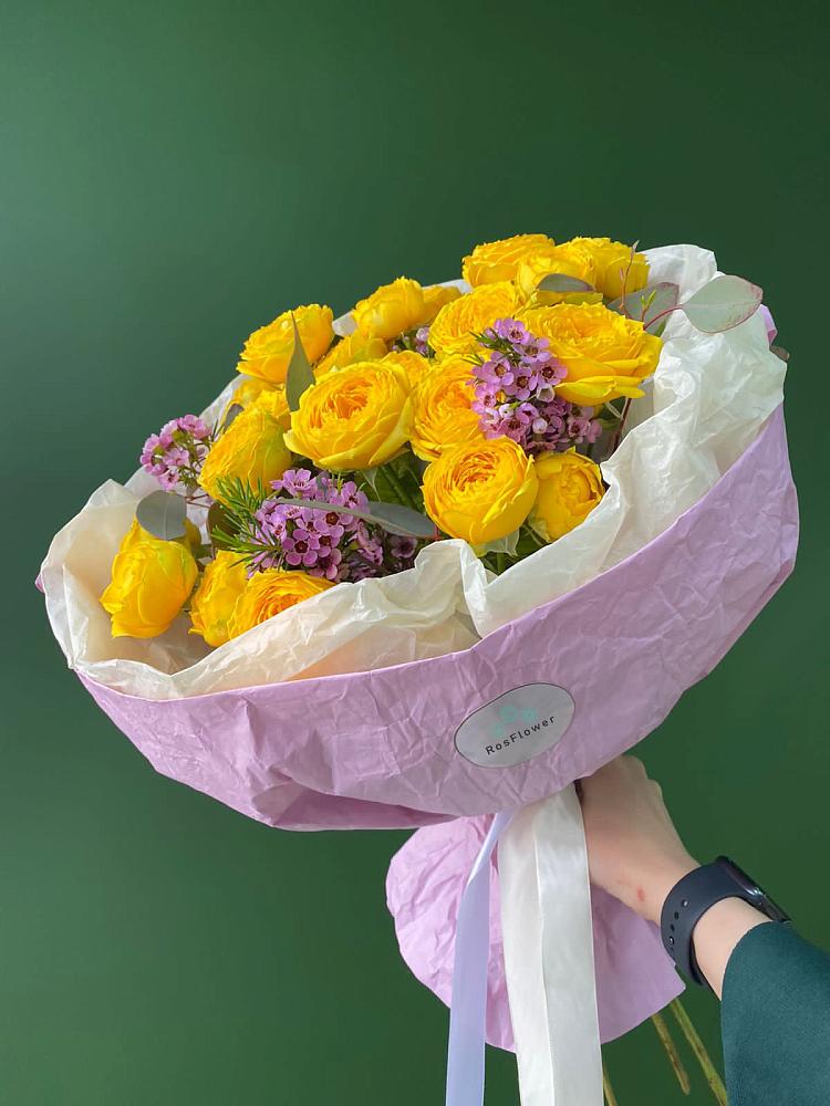 Кустовые желтые розы в Кузоватово Букет Кустовые желтые розы в Кузоватово
