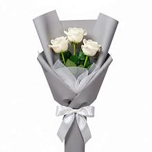 Букет 3 белые розы #REPLACE_PRED# Кузоватово