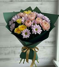 Букет цветов из:  Хризантемы и Розы в Кузоватово