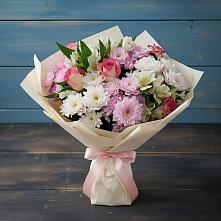 Букет цветов из:  Хризантемы, Альстромерии и Розы #REPLACE_PRED# Кузоватово