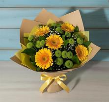 Букет цветов из:  Герберы и Хризантемы в Кузоватово