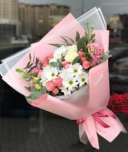 Букет цветов из:  Розы, Лизиантусы и Хризантемы в Кузоватово