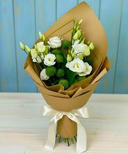 Букет цветов из:  Хризантемы и Лизиантусы #REPLACE_PRED# Кузоватово