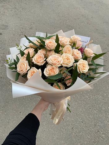 Букет Кремовые розы Латте в Кузоватово