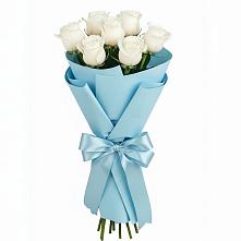 Букет 7 белых роз Проуд в Кузоватово