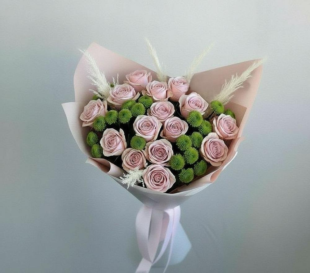 Букет цветов из: Розы и Хризантемы в Кузоватово