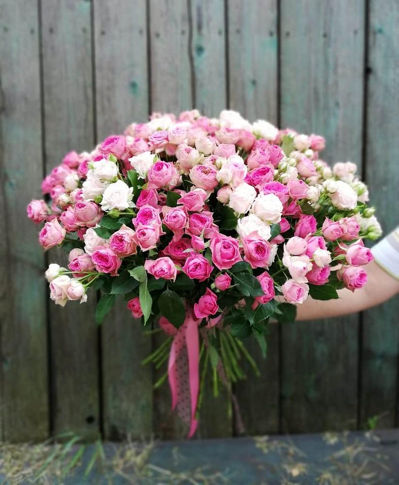 Букет Розовые кустовые розы Натали и Лав Лидия в Кузоватово