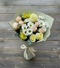 Букет цветов из:  Альстромерии, Розы и Хризантемы в Кузоватово