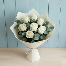 Букет Белые розы в Эвкалипте #REPLACE_PRED# Кузоватово